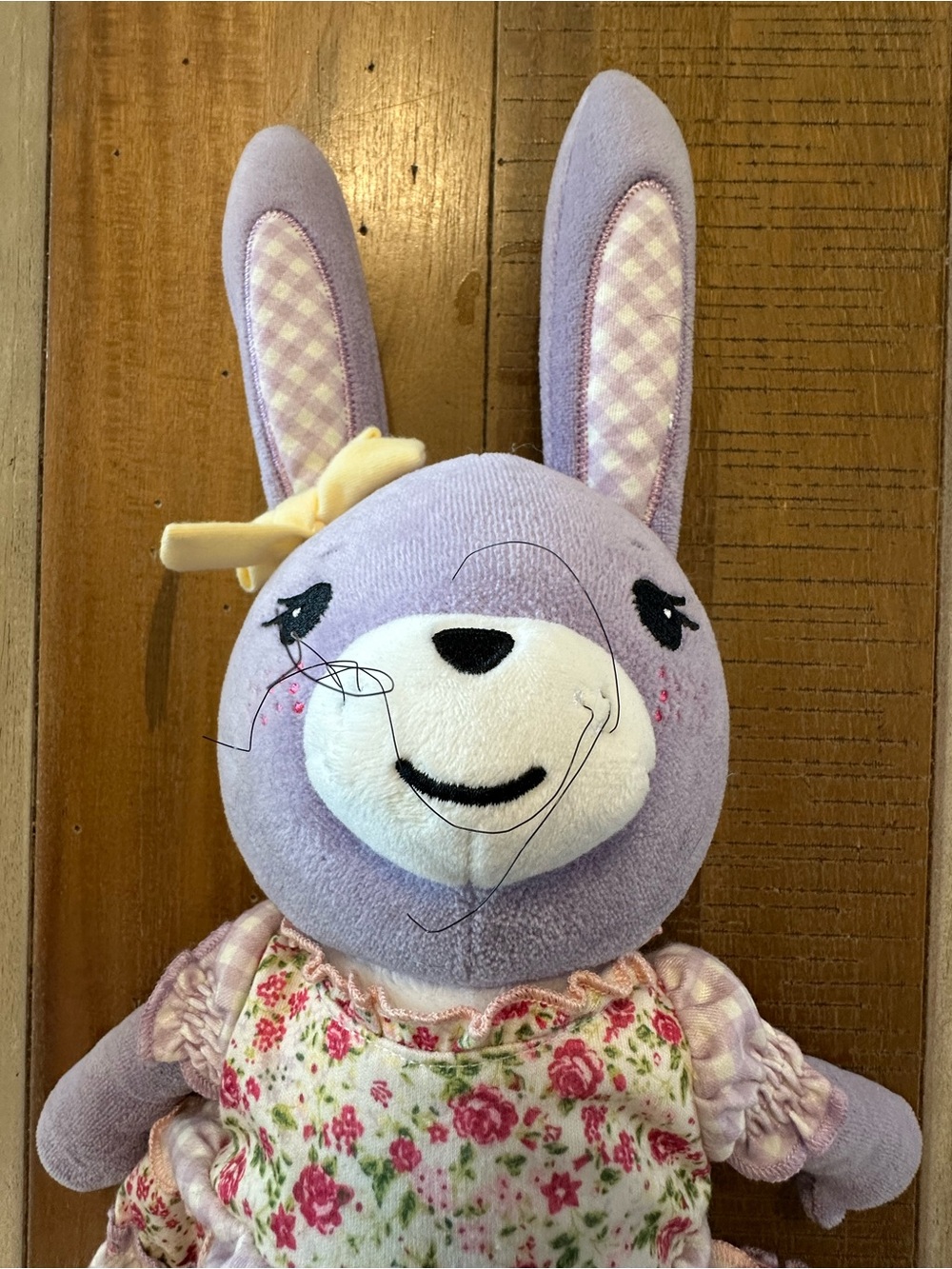 Matilda Jane Lavender Bunny Plush with Floral Ruffled Dress